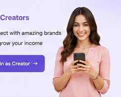 Creator using a phone